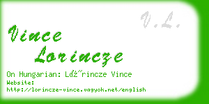 vince lorincze business card
